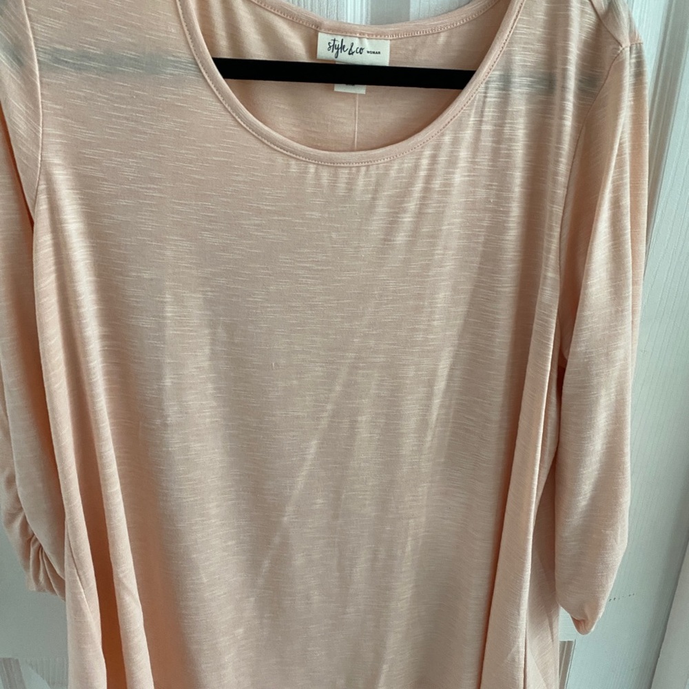 Macys's Style & Co woman's plus size blouse with sheer bottom trim- 2X